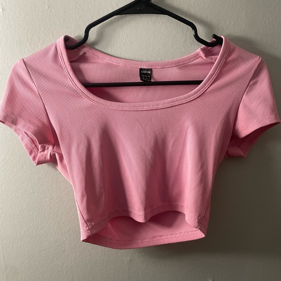 Pink Ribbed Crop Top - Picture 1 of 1
